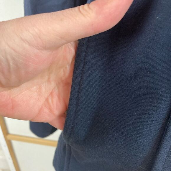 Tommy Hilfiger navy military style open blazer w/pockets and embossed buttons - Picture 4 of 10